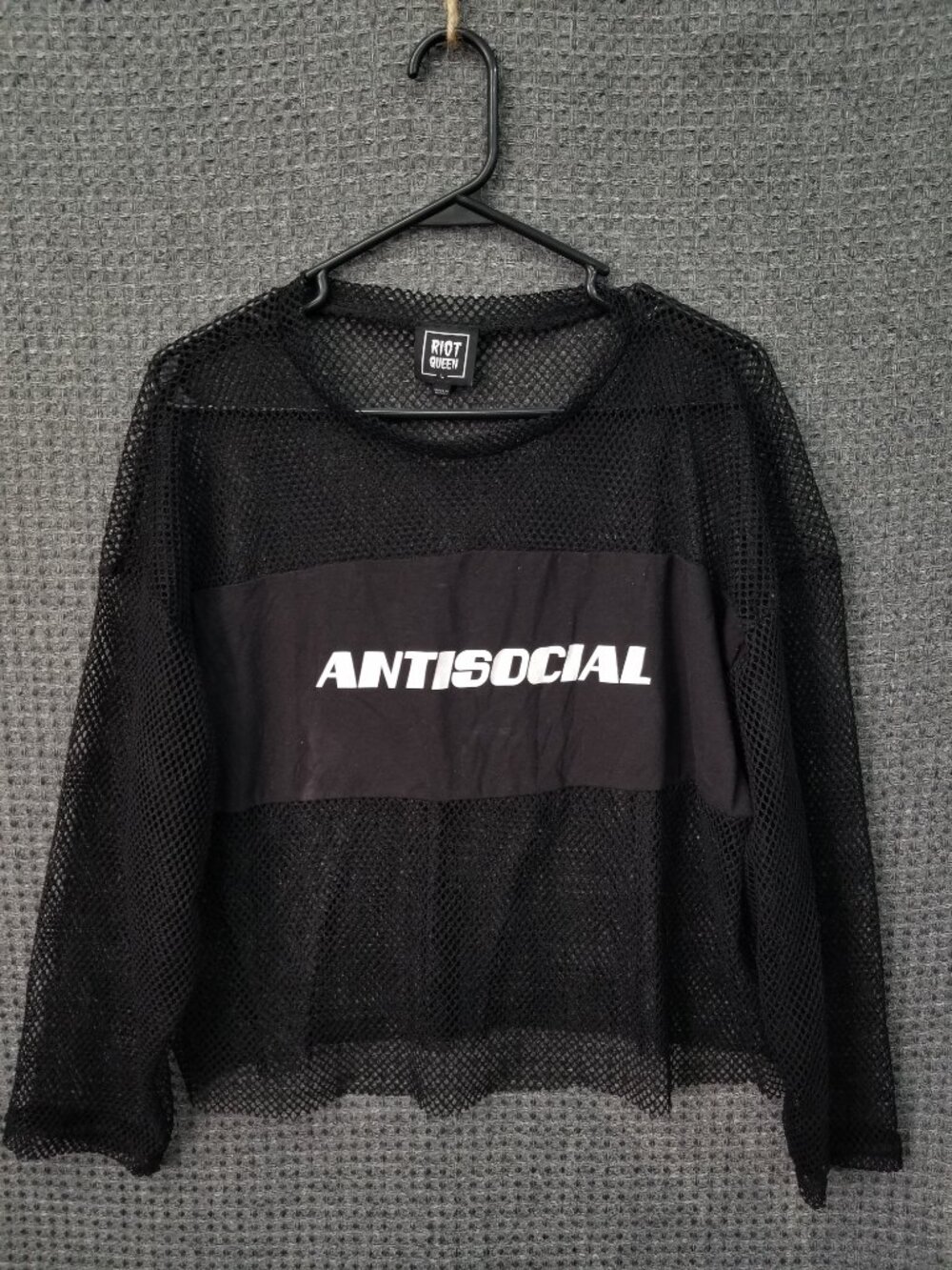 Riot Queen Antisocial Mesh Top Women's Large